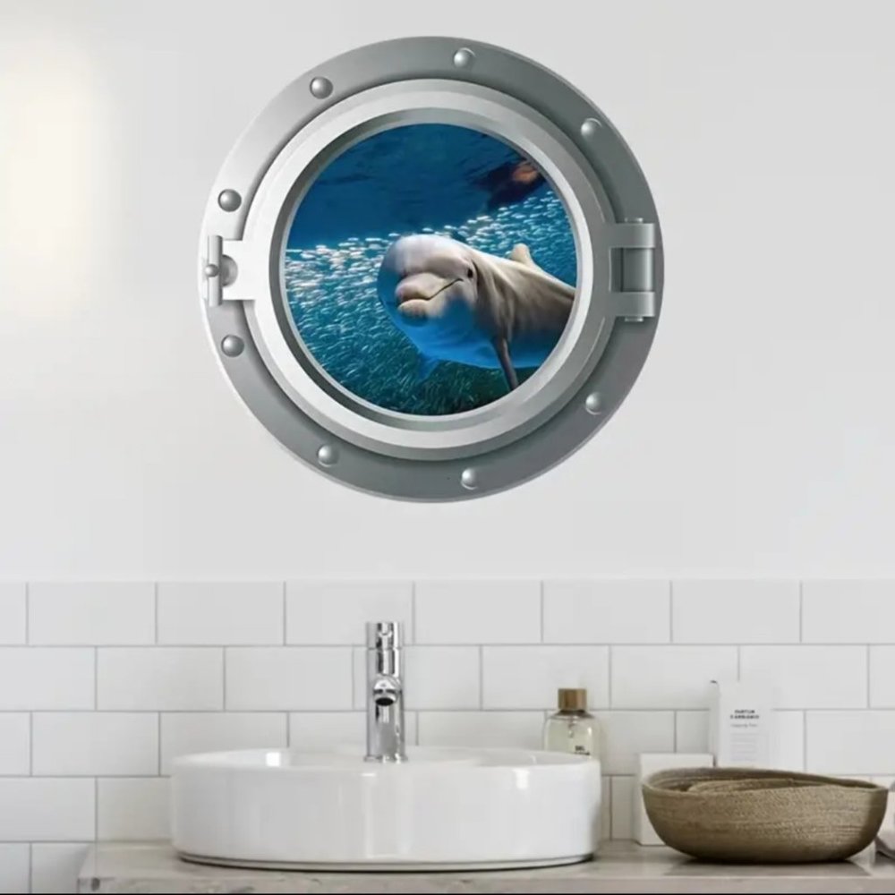 Decorative funny 3D Stickers Dolphin size 13,8"